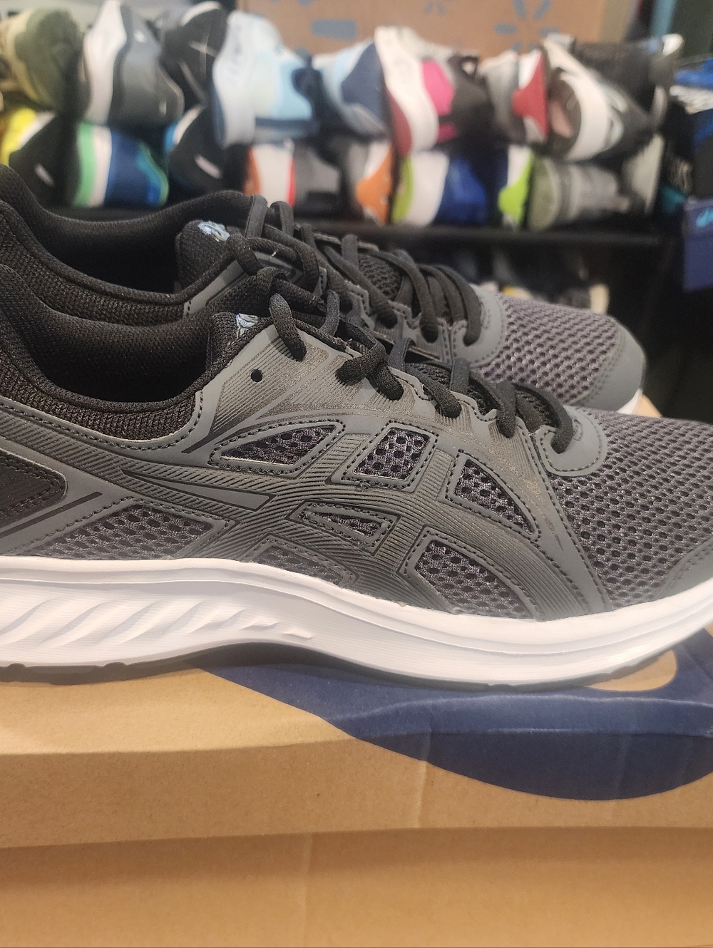 Asics  Jolt 2 Men's Dark Gray and Black Mesh Running Sneakers
